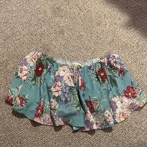 Floral Women's off the shoulder top in Teal